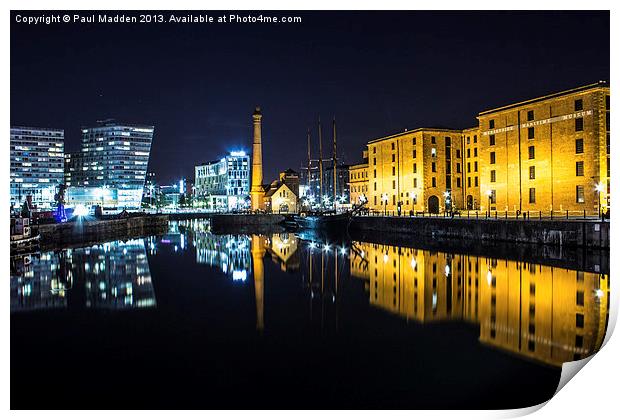 Canning Dock clear night Print by Paul Madden