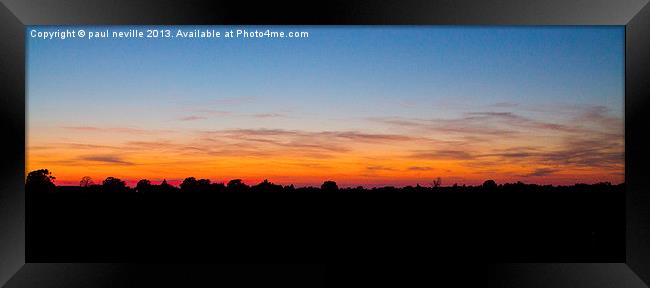 sunset2 Framed Print by paul neville