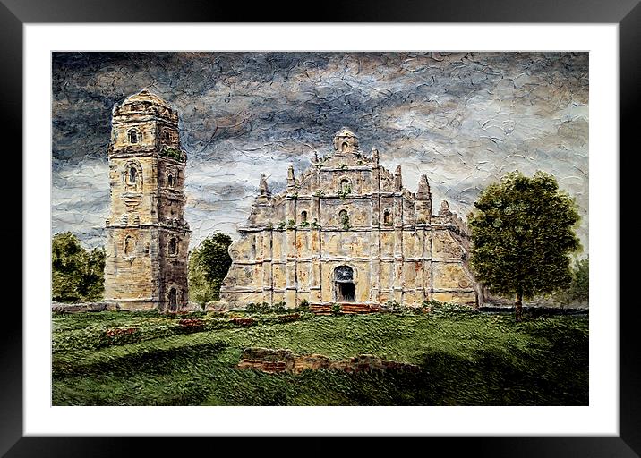 Paoay Church Framed Mounted Print by Joey Agbayani