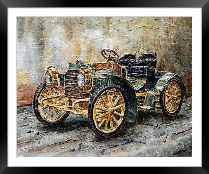 1901 Mercedes Benz Framed Mounted Print by Joey Agbayani