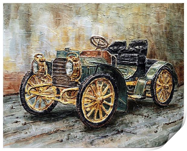 1901 Mercedes Benz Print by Joey Agbayani