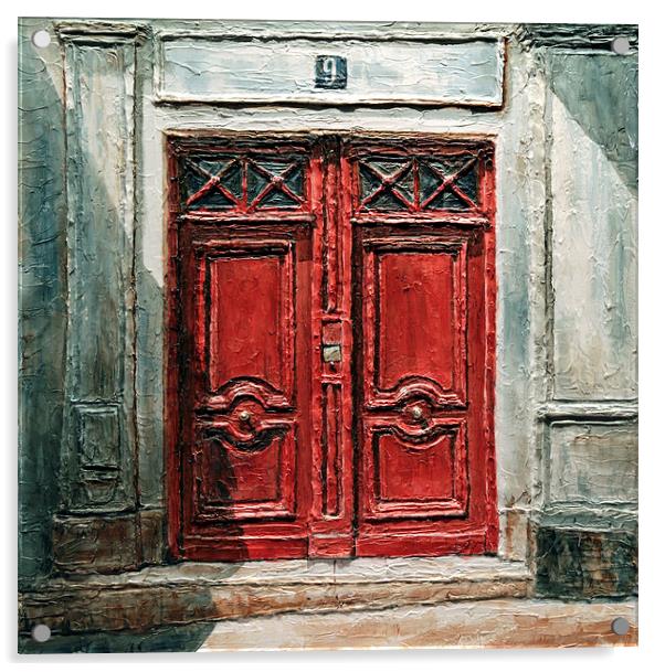 Parisian Door No.9 Acrylic by Joey Agbayani