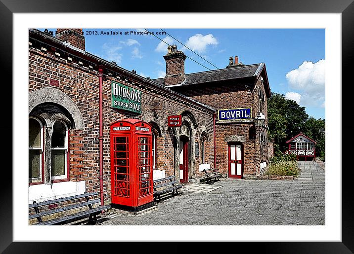Artistic work of Hadlow Road Station Framed Mounted Print by Frank Irwin