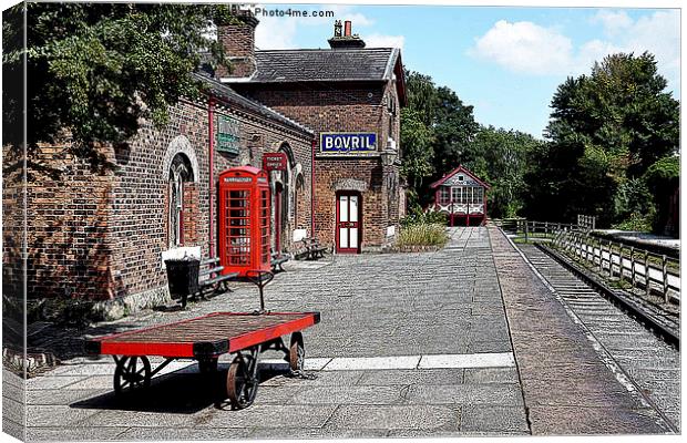 Artistic work of Hadlow Road Station Canvas Print by Frank Irwin