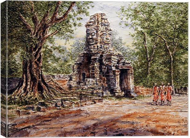 Angkor Temple Gate Canvas Print by Joey Agbayani
