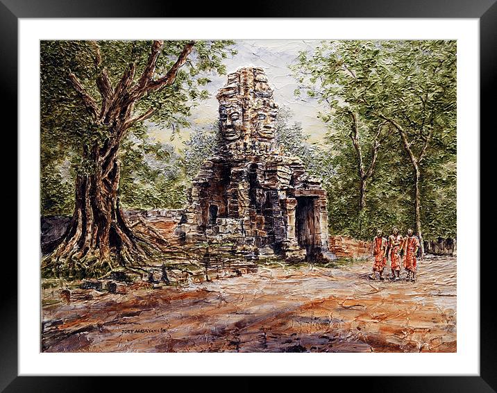 Angkor Temple Gate Framed Mounted Print by Joey Agbayani