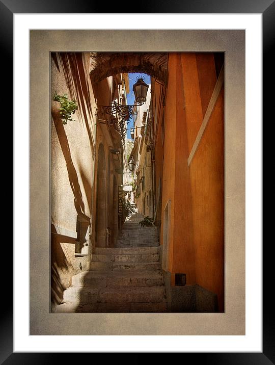 Textured Alleyway Framed Mounted Print by David Tinsley