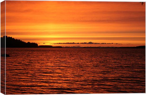 Red Sunset Canvas Print by Hemmo Vattulainen