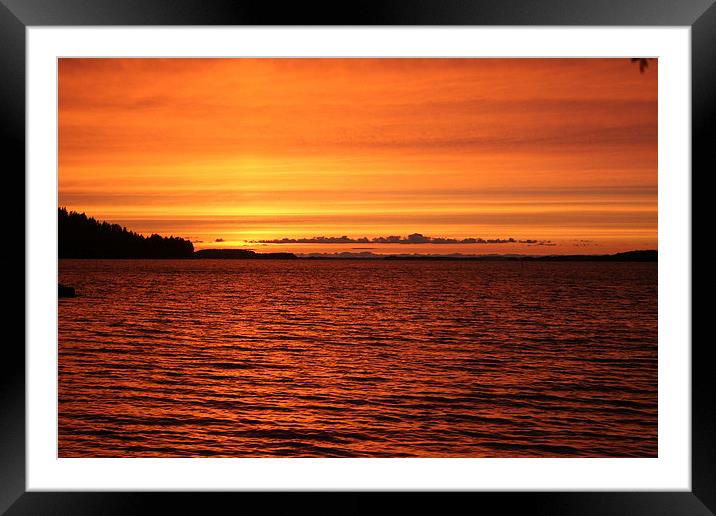 Red Sunset Framed Mounted Print by Hemmo Vattulainen