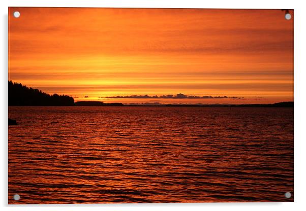 Red Sunset Acrylic by Hemmo Vattulainen