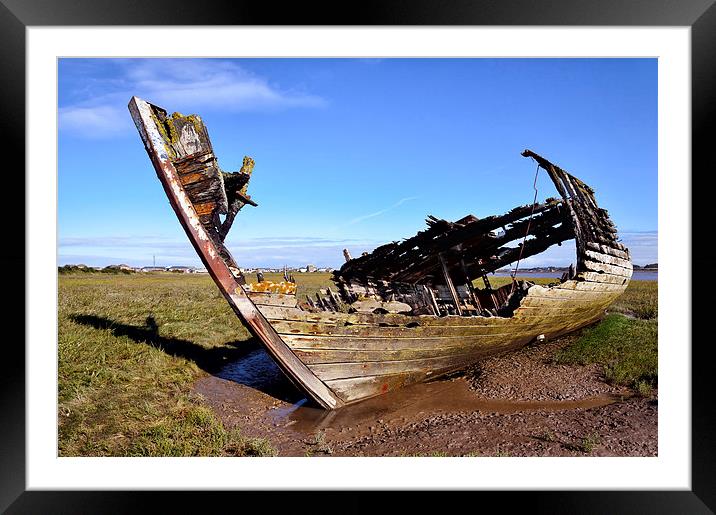 Wooden Wreck Framed Mounted Print by Gary Kenyon