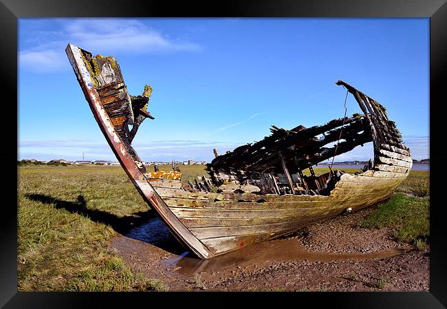 Wooden Wreck Framed Print by Gary Kenyon