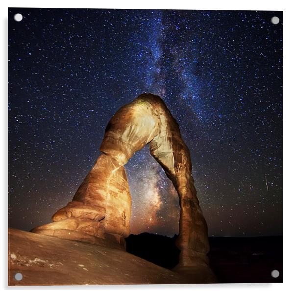 Milky Way at Delicate Arch Acrylic by Amit Saha