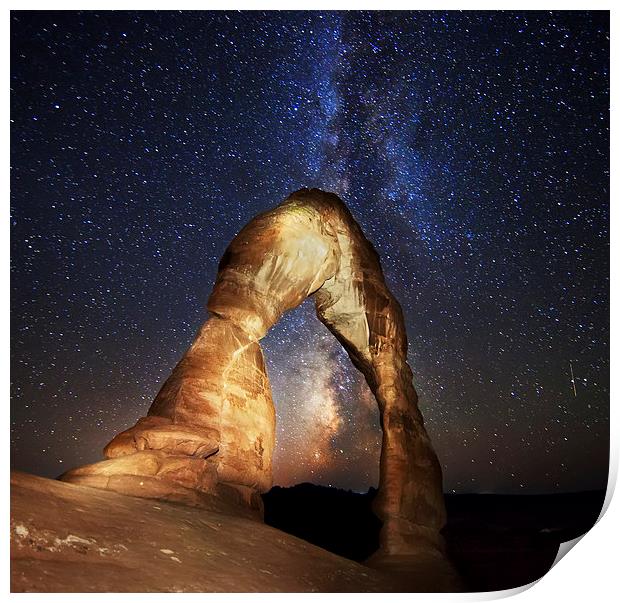 Milky Way at Delicate Arch Print by Amit Saha