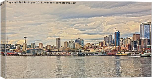 Seattle Harbor View Canvas Print by John Cuyler