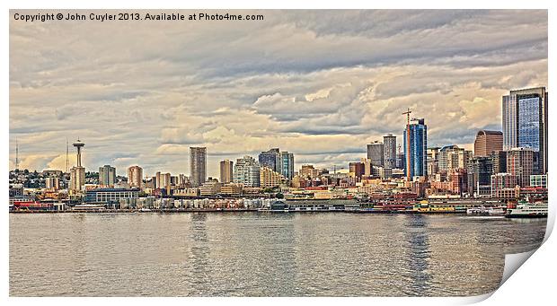 Seattle Harbor View Print by John Cuyler