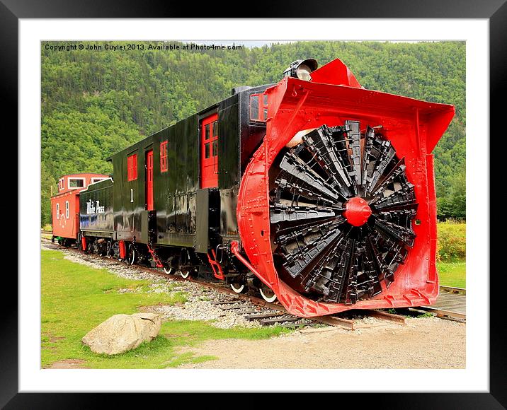 Snowplow on Rails Framed Mounted Print by John Cuyler