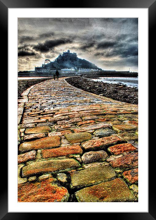 St. Michaels Mount and Causeway Framed Mounted Print by Anthony Hedger