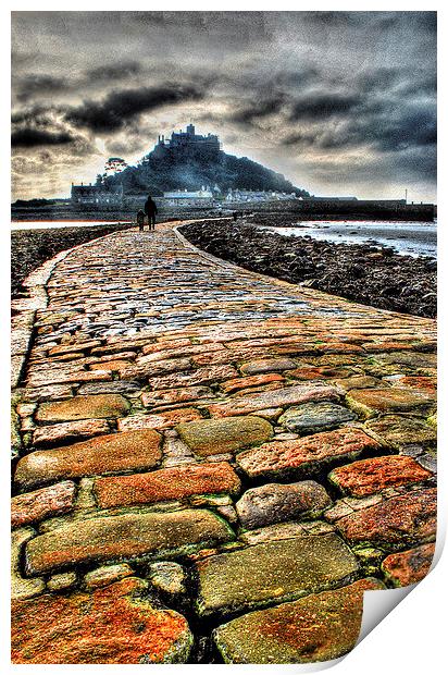 St. Michaels Mount and Causeway Print by Anthony Hedger