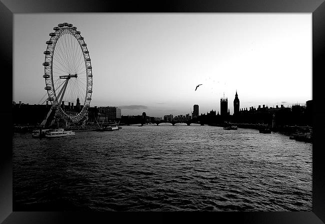 London Eye and River Thames Framed Print by Mark Gracey