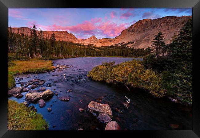 Color over Indian Peaks Framed Print by Steven Reed