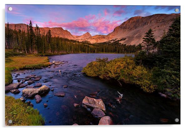 Color over Indian Peaks Acrylic by Steven Reed