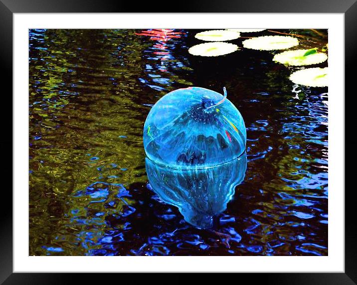 Chihully Blown Glass Ball Framed Mounted Print by Pamela Briggs-Luther