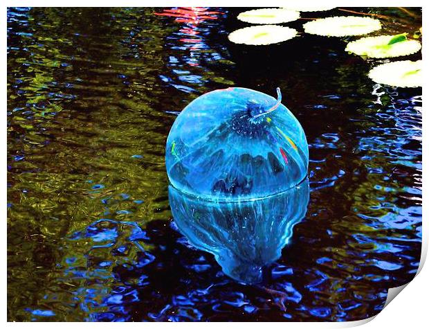 Chihully Blown Glass Ball Print by Pamela Briggs-Luther