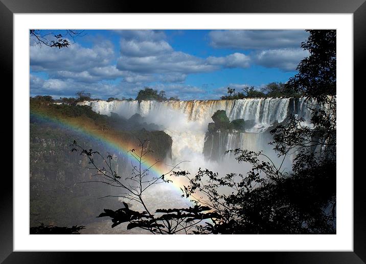 Rainbow at the Iguazu Falls Framed Mounted Print by Daniel Gilroy