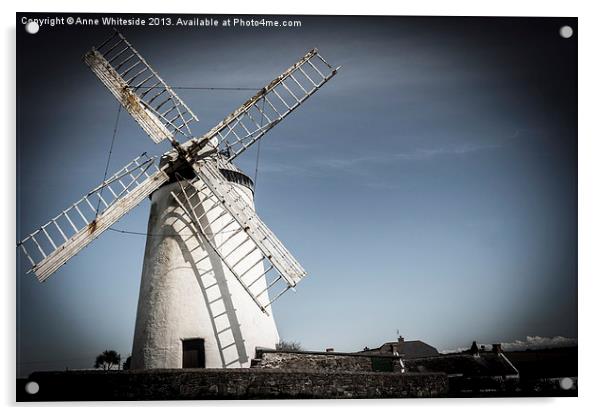 Ballycopeland Windmill Acrylic by Anne Whiteside