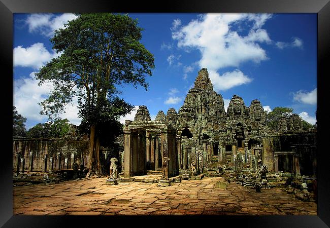 Bayon Temple View from the East Framed Print by Joey Agbayani