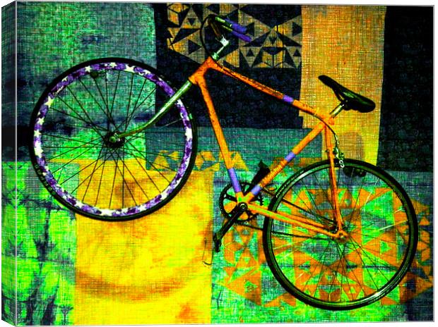 BICYCLE ON THE WALL Canvas Print by Jacque Mckenzie