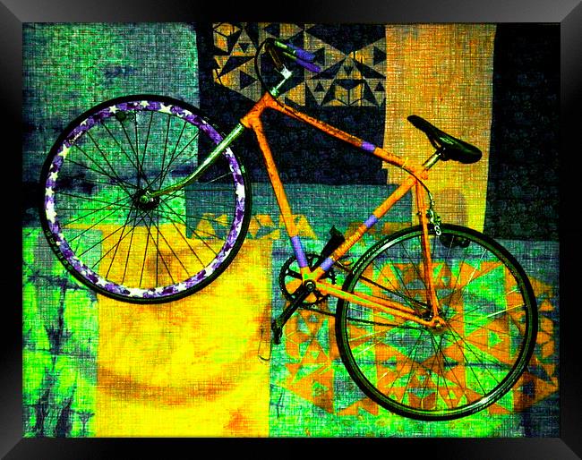 BICYCLE ON THE WALL Framed Print by Jacque Mckenzie