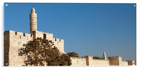 david tower in jerusalem, Israel Acrylic by sharon hitman