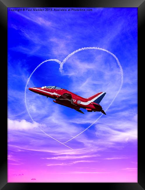 Red Arrows Love Framed Print by Paul Madden