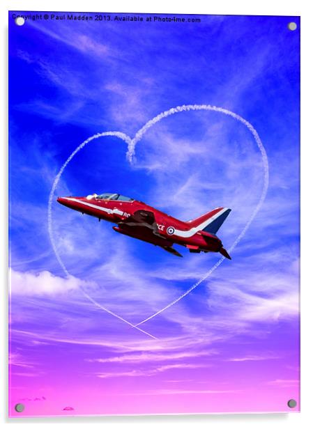Red Arrows Love Acrylic by Paul Madden