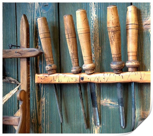 historic woodworking tools Print by sharon hitman