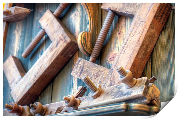 historic woodworking tools Print by sharon hitman