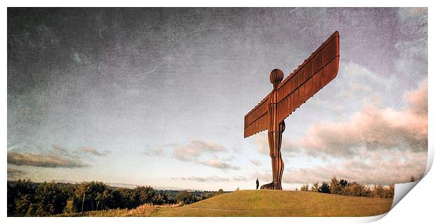 Angel Of The North Textured Print by Ray Pritchard