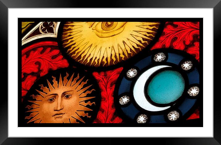 sun, moon and stars Framed Mounted Print by Heather Newton