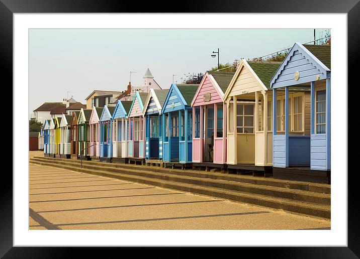 Beach Huts at Southwold Framed Mounted Print by Sudhir Shah