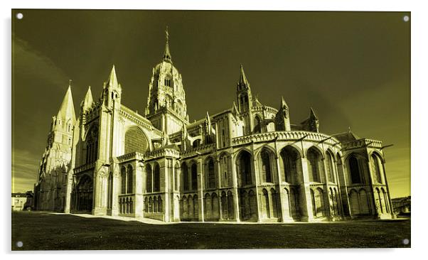 Bayeaux Cathedral Acrylic by Rob Hawkins