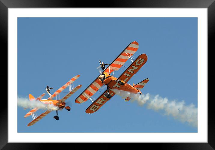 Breitling Stearman Wingwalkers Framed Mounted Print by Nigel Bangert