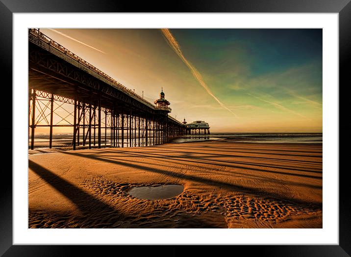 Shadows Of The Pier Framed Mounted Print by John Hare