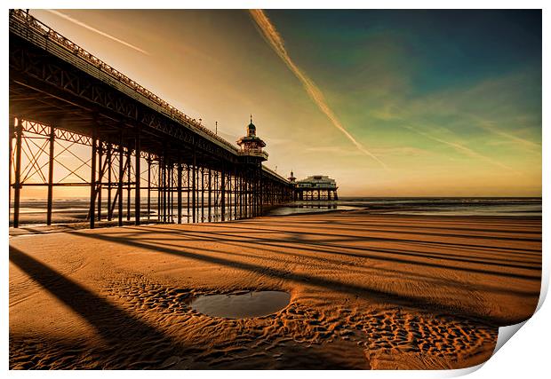 Shadows Of The Pier Print by John Hare