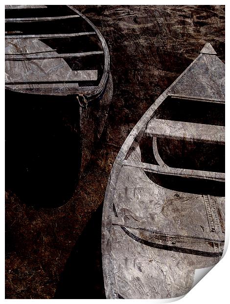boats on the lake Print by olga hutsul