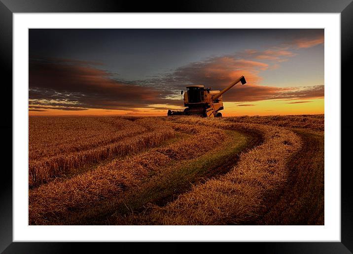 Harvester sunset Framed Mounted Print by Robert Fielding
