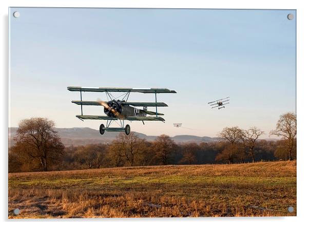 Fokker Dr1 Triplane - Days End Acrylic by Pat Speirs