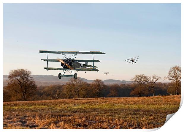 Fokker Dr1 Triplane - Days End Print by Pat Speirs