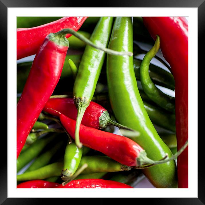 Chillies Framed Mounted Print by Anne Whiteside